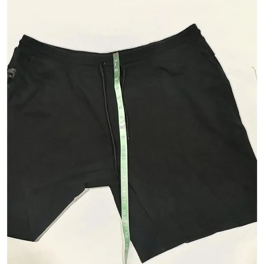 Member's Mark Everyday Active Men's Black Shorts Zipper Pockets Drawstring XXL